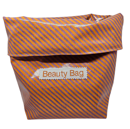 Multibeutel groß »Streifen Lila Orange« - Small & Sweet Manufaktur