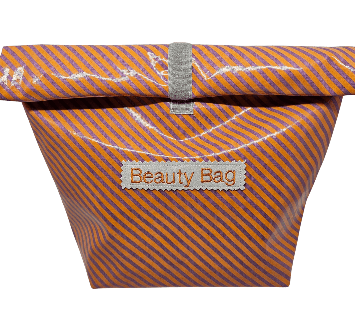 Multibeutel groß »Streifen Lila Orange« - Small & Sweet Manufaktur