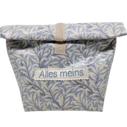 Multibeutel klein »Blätter Hellblau/Creme« - Small & Sweet Manufaktur