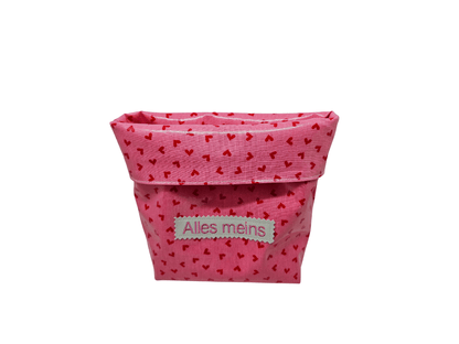 Multibeutel klein »Herzen pink« - Small & Sweet Manufaktur