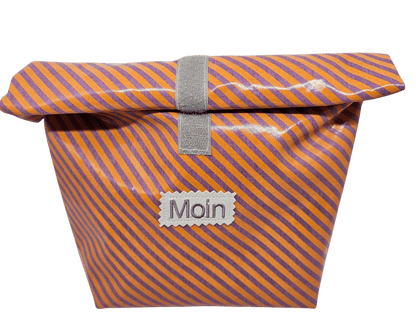 Multibeutel klein »Streifen Lila Orange« - Small & Sweet Manufaktur