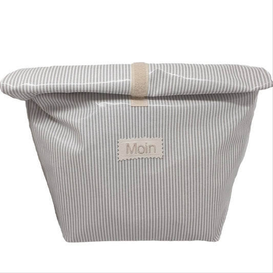 Multibeutel groß »Streifen grau« - Small & Sweet Manufaktur